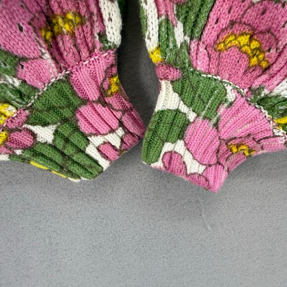 Show Me Your Mumu Women's Vienna Sweater S Pink Green Floral Cropped Length - Picture 3 of 9